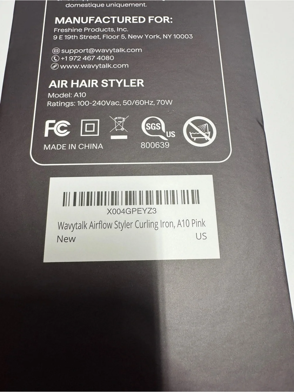 NEW. Wavytalk Pink Pro Airflow Styler Curling Iron.